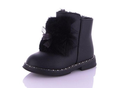 Ботинки детские зимние для девочек Eurobaby (21-26) X9188 black (зима)