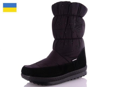 Дутики женские DeMur (37-41) ZL02 black (зима)