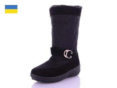Дутики женские DeMur (37-42) ZL05 black (зима)