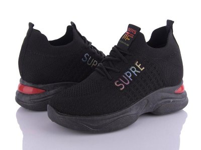 Сникерсы женские OkShoes (37-41) 672 black (лето)
