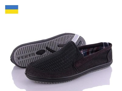 Слипоны мужские Paolla (41-45) Verta Т9 черный (лето)