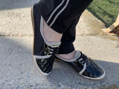 Мокасины женские DeMur (36-40) 002 black (лето)