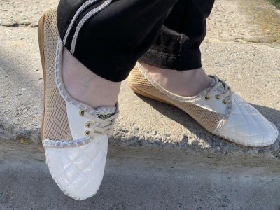 Мокасины женские DeMur (36-40) 002 beige (лето)