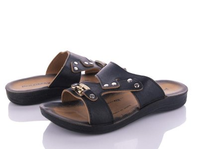 Шлепки подростковые DeMur (36-40) Polomax A black (лето)