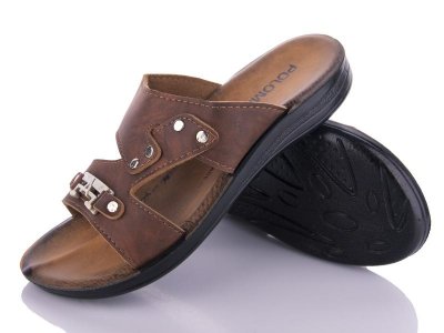 Шлепки подростковые DeMur (36-40) Polomax A brown (лето)