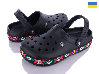 Кроксы подростковые Олимп (37-41) M422 black (лето)
