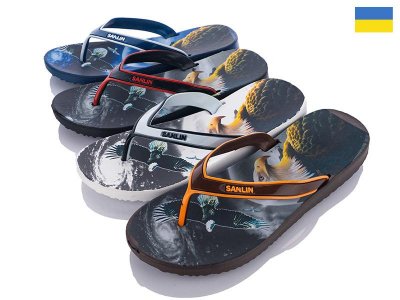 Шлепки подростковые Alex (36-41) MП82-1 mix (лето)