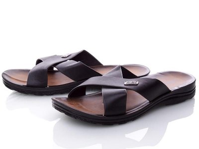 Шлепанцы мужские ShoesViento (43-47) 3404 black батал (лето)