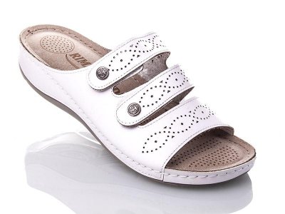 Шлепки женские Sali (40-43) 361-05 white батал (лето)