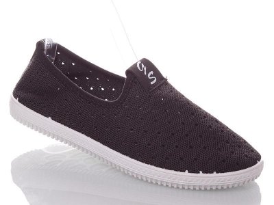 Слипоны женские RGP (36-40) 526 чёр.на чёрной подошве (лето)