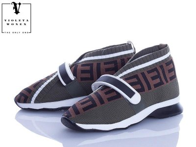 Кроссовки женские Violeta (36-41) 135-6 oliva (деми)