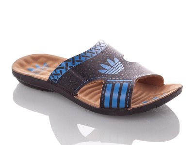 Шлепанцы детские DeMur (30-35) BAdik-A-black-blue (лето)