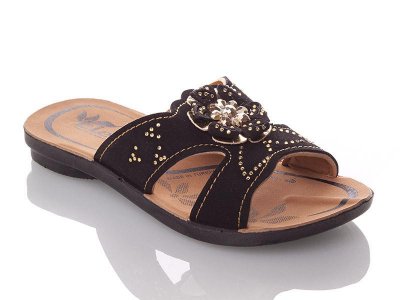 Шлепанцы детские DeMur (30-35) GElena-N2A-black (лето)