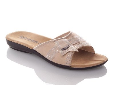 Шлепки женские DeMur (36-40) 3053-beige (лето)