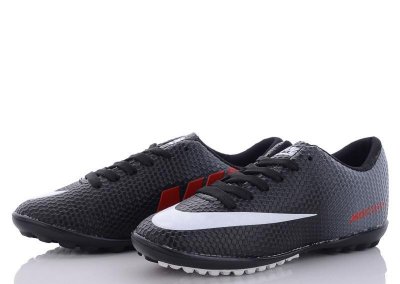 Бутсы подростковые VS (36-39) Nike Mercurial(36-39)black-white (деми)