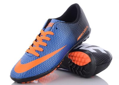 Бутсы подростковые VS (36-39) Nike Mercurial(36-39)blue-orange (деми)