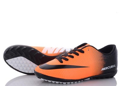 Бутсы подростковые VS (36-39) Nike Mercurial(36-39)orange-black (деми)