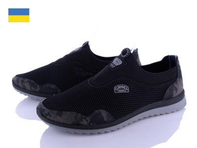 Слипоны мужские Slipers (41-45) 2901 черный (лето)