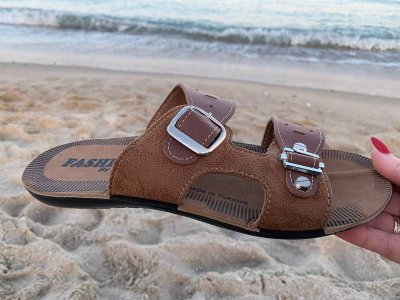 Шлепанцы мужские DeMur (40-45) MFashion 2 PR camel (лето)