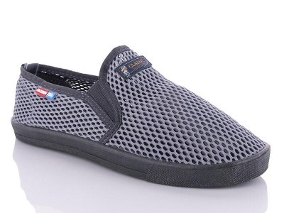 Слипоны мужские Jumay (40-45) MM42 муж сетка т.серый (лето)