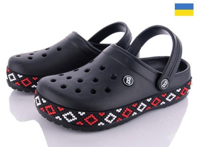 Кроксы женские Roks (36-41) 422 черный-черный (лето)