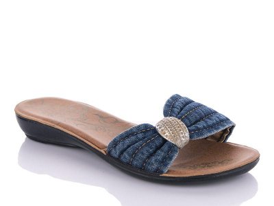 Шлепки женские DeMur (36-40) 302 blue (лето)