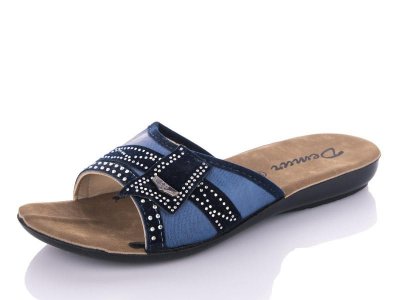 Шлепки женские DeMur (36-40) 3053 blue (лето)