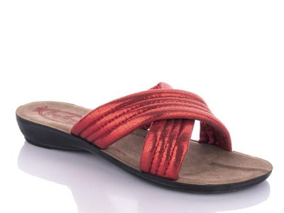 Шлепки женские DeMur (36-40) 7153 red (лето)