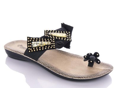 Шлепки женские DeMur (36-40) 07200 black (лето)