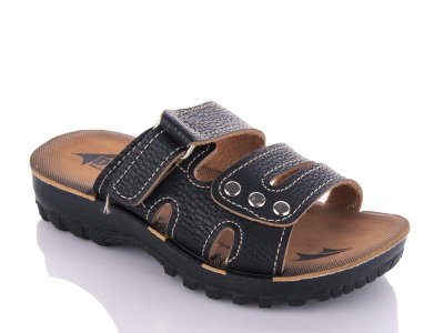 Шлепанцы детские DeMur (25-30) 711 black (лето)