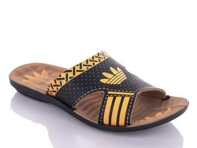 Шлепанцы детские DeMur (30-35) Aadik black-orange (лето)