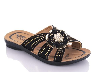 Шлепанцы детские DeMur (25-29) Belena1 black (лето)