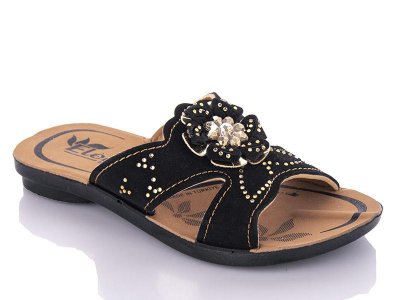 Шлепанцы детские DeMur (25-29) Belena2 black (лето)