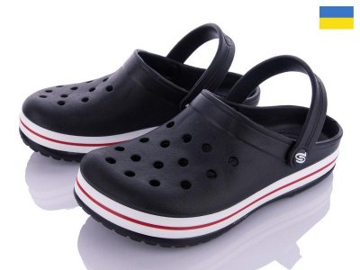 Кроксы подростковые Roks (36-41) 324 черный (лето)