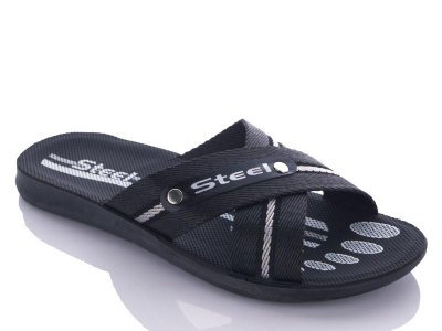 Шлепанцы мужские DeMur (41-45) STL1 black (лето)