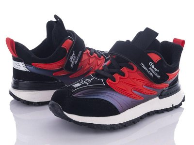 Кроссовки для мальчиков Clibee-Apawwa (32-37) L212A black-red (деми)