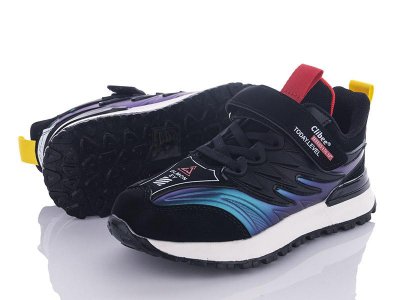 Кроссовки для мальчиков Clibee-Apawwa (32-37) L212A black-yellow (деми)