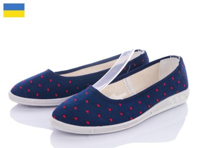 Балетки женские Dago (36-41) Каховка Ж лодочка крас сердце (лето)