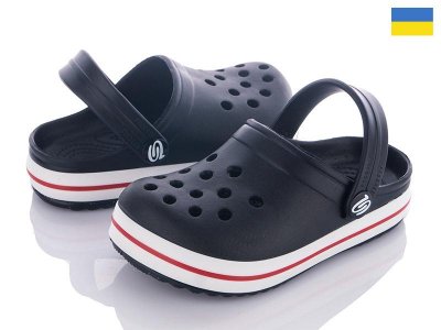 Кроксы детские Roks (24-35) 309 black (лето)
