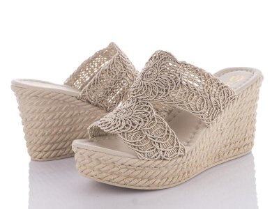 Шлепки женские Violeta (36-40) 15001 beige (лето)