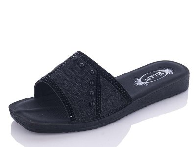 Шлепки женские Rita (37-41) M1909 black (лето)