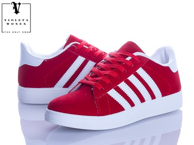 Кеды подростковые Violeta (36-41) 20-729 red-white (деми)
