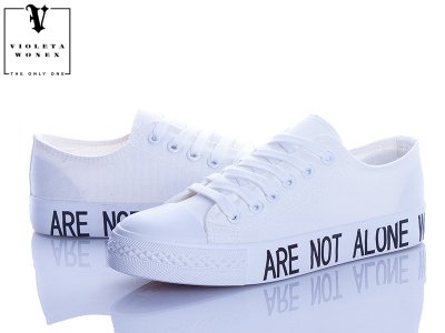 Кеды подростковые Violeta (36-41) 888-3 white-black (деми)
