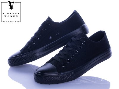 Кеды подростковые Violeta (36-41) 888-2 all black (деми)