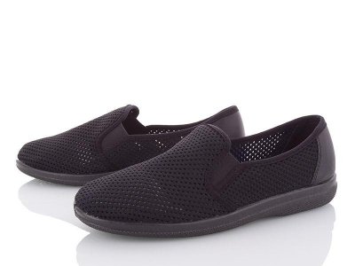 Слипоны мужские DeMur (40-45) 6222 black (лето)
