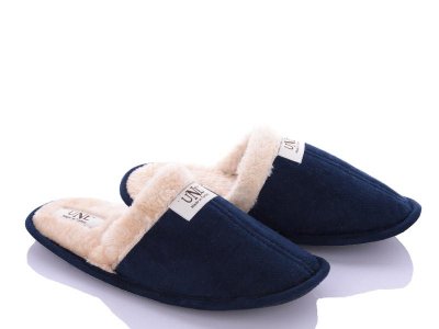 Тапочки подростковые Soylu (37-40) N1 d.blue (зима)