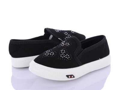 Слипоны детские DeMur (26-30) G2850-001 сердце black (деми)