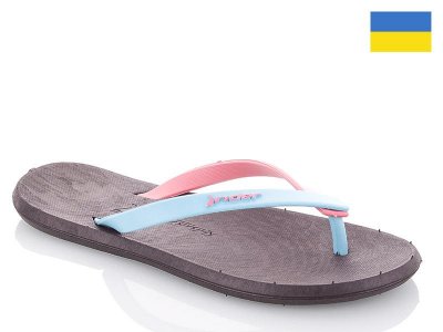 Шлепки женские Spandi (36-40) R4 l.blue-pink (лето)