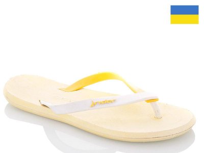 Шлепки женские Spandi (36-40) R4 white-yellow (лето)
