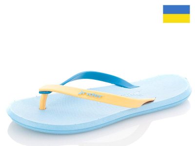 Шлепки женские Spandi (36-40) R4 yellow-blue (лето)